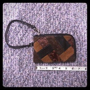 Fossil patchwork leather wristlet
